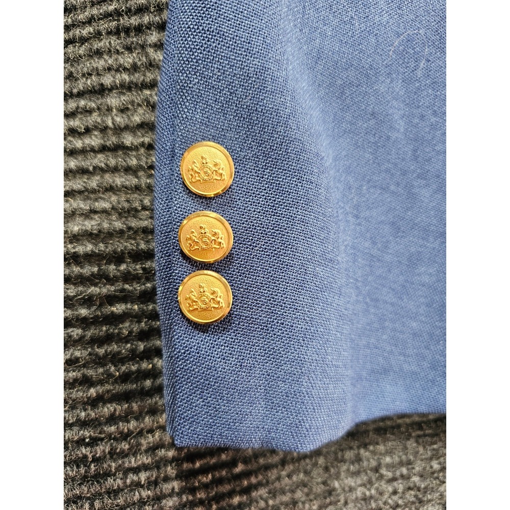 Stafford Blazer Jacket Mens XL Blue Formal Business Notch Lapel 2 Gold Button - Picture 5 of 16